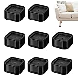 PHMING 8 Stück Möbelerhöhung, Stapelbare Waschmaschine Füße, 3,5cm Tischbeinverlängerung, Schwarzes Verstellbare Möbelerhöhung, für Stühle, Sofa und Waschmaschinen