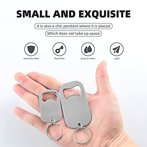 Zoocm Stainless Steel Flat Beer Bottle Opener Keychain, Sturdy And Durable 2 Pcs To Send To Friends, Light And Easy To Carry, Suitable For All Beer Bottle Caps (Small) Silvery White #TOP3