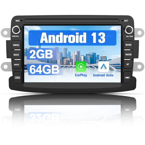 AWESAFE Autoradio Android 13 [2Go+64Go] pour Renault Dacia Duster Sandero Captur Lodgy Symbol Logan...