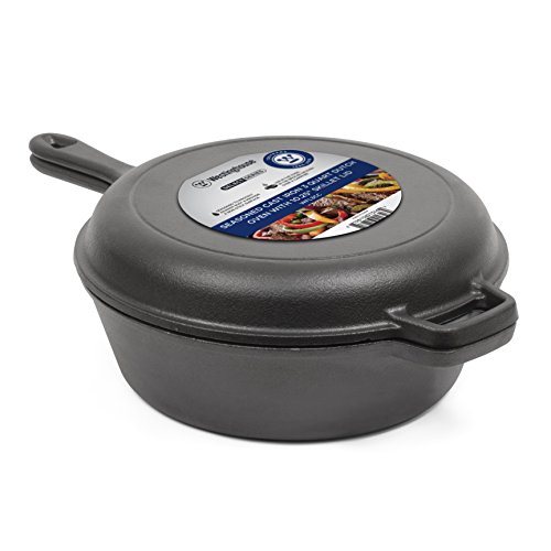 Westinghouse Pre-Seasoned Cast Iron 3 Quart Dutch Oven with Skillet Lid