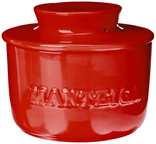 Manteigueira de Cerâmica, 250 gramas, Vermelho, Mondoceram Gourmet