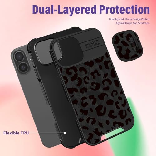 Image of Funermei for iPhone 17 Case - Women Girls Cute Phone Cover Pretty Girly Aesthetic Black Butterfly Unique Design with Slide Camera Cover and Dual Protection Funda for iPhone 17 Case