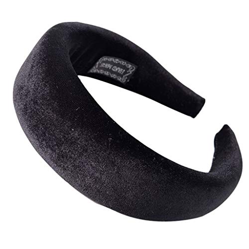 Headbands for Women Padded Headbands - 1PCS Velvet Headband Elegant Headbands Hairpins Headwear Barrette Styling Tools Accessories for Women and Ladies,Black