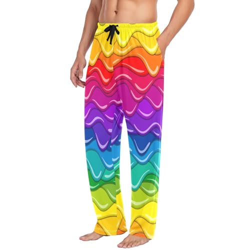 Rainbow Glaze Mens Pajama Pants Mens Pj Pants Comfy Cotton Pj Long Pant for Men with Pockets Size S-XXL4