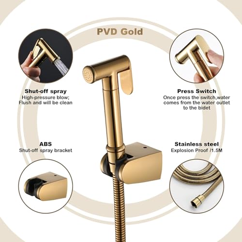 Kit de ducha portátil de latón duradero con soporte de pared para el baño 7