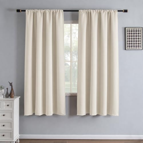 IGEMAEVE Blackout Curtains for Bedroom Cream 52" W x 72" L