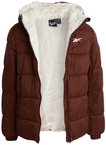Image of Reebok Girls Winter Coat - Heavyweight Quilted Sherpa Lined Parka Puffer Jacket - Warm Winter Jackets for Girls