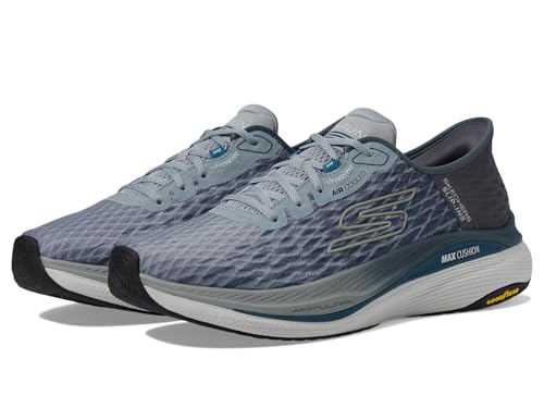Skechers Zapatillas de deporte para hombre con amortiguación máxima, Carbón vegetal, 42 EU
