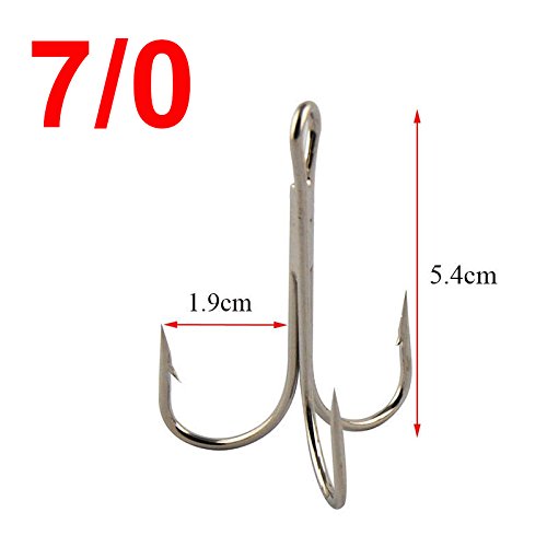 JSHANMEI ® 10PCS/Lot Strong Large Size Big Game Treble Fishing Hook Sea Fishhooks Saltwater Classic Treble Hooks (6/0) - Image 3