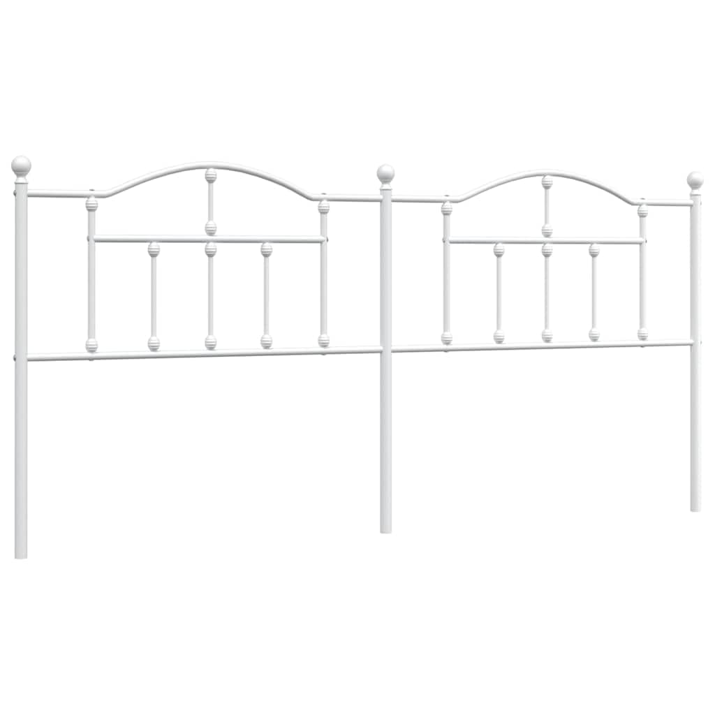 vidaXL Metal Replace Headboard, Bed Header for Bedroom Living Room, Bed Headboard with Metal Legs, White Headboard for Double Bed, White 200 cm