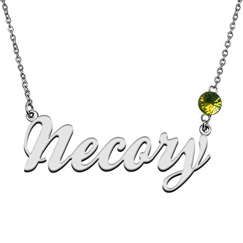 GR859C Personalized Charm Name Necklace with Birthstone for Best Friends Necory