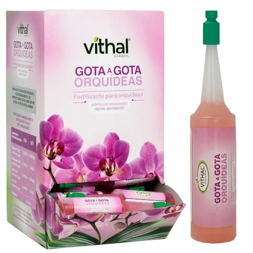 VITHAL Fertilizante Gota A Gota Orquídeas 32ml   Monodosis Para Todo Tipo De Orquídeas, Mantiene Y Prolonga La Floración, Rápida Absorción, Fácil Aplicación, 6 Unidades 32ml cad.