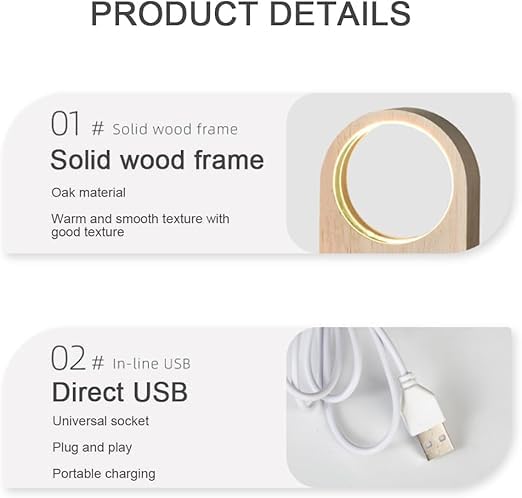 Image of CPENSUS LED Lights Lamp for Office, Dining Room (Wood Solar), Brown