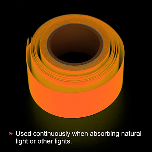Image of MECCANIXITY Glow in The Dark Tape 9.8 Ft x 1 Inch Luminous Fluorescent Tape for Night Outdoors Indoors Decorations Signs, Orange