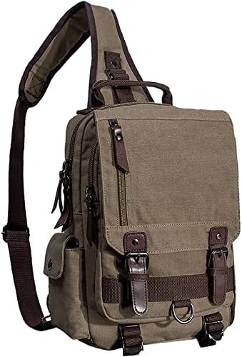 mygreen Men's Canvas Sling Bag Backpack Crossbody Travel Chest Bags Daypacks