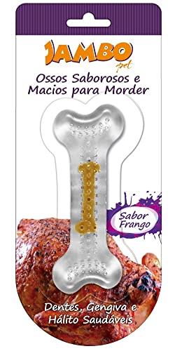 JAMBO PET Osso Silicone Boninho Grande Frango Jambo Para Cães