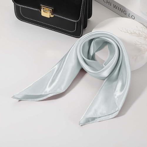 uxcell Satin Neck Square Scarf for Women Solid Color Silk Purse Scarf Lightweight Fashion Scarves Headband3
