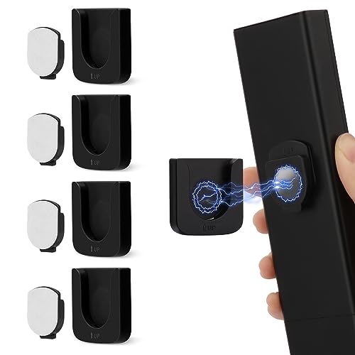 WALLFID Porte-Télécommande Magnétique Mural 4 Pack Noir Rangement Facile pour Maison Bureau