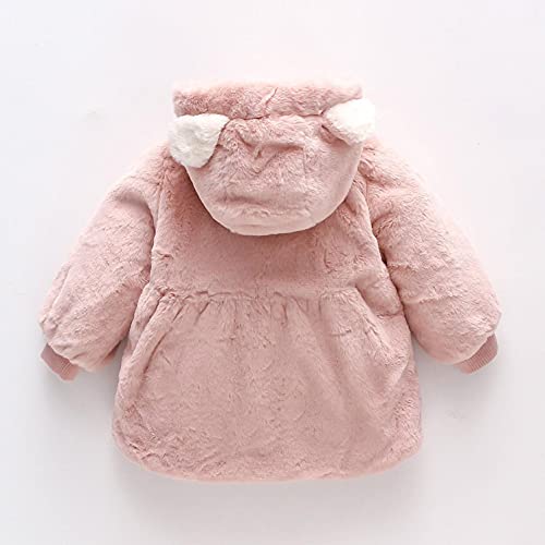 Dreamyth Toddler Fleece Jackets Baby Girls Winter Fall Warm Hoodie Jacket Coat Cute Bear Ear Outerwear With Cartoon Bag C-Pink-03 18 Months #TOP1