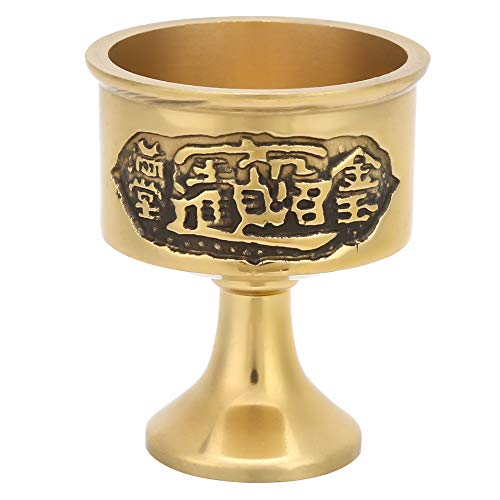 KIMISS Coppa per Offerte Rituali in Rame Puro per Acqua, Vino e tè, Forniture per il Culto Religioso di Buddha, Preghiera, Altare Ancestrale, Attrazione della Ricchezza Feng Shui