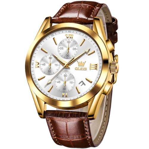 Image of OLEVS Mens Watches Stylish Chronograph Waterproof Luminous Silicon Strap Multifunction Watches for Men Business Men Wrist Watch