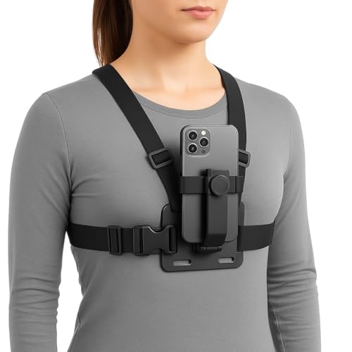 Suporte Peitoral Ajustável para Celular e GoPro - Colete 360° par...