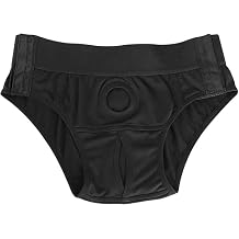 Black Elastic Underwear with Reinforced Crotch,Harness Pants Panties Elastic Underwear Adjustable Fit