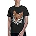 Herren-T-Shirt, geripptes Papier, Hund für Vogue, Rundhalsausschnitt, Baumwolle, kurzärmelig, T-Shirt auf Reisen, Schwarz , 6XL