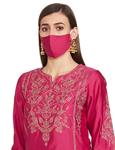 Image of BIBA Women Cotton Silk Straight Kurta Churidar Suit Set