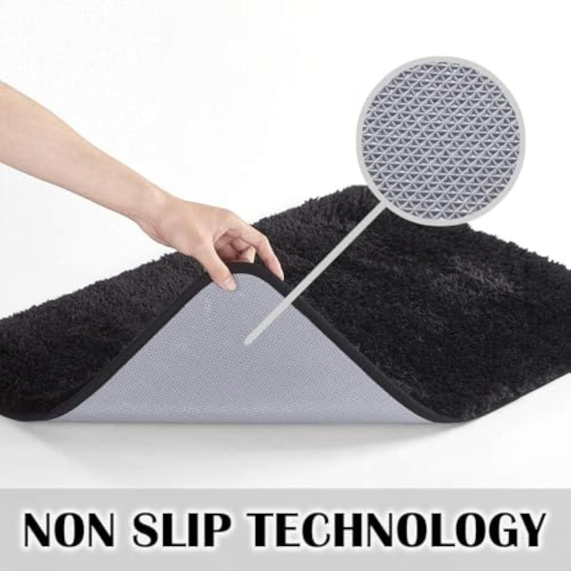 Microfiber Washable Bathroom Rugs, Anti Skid Mat