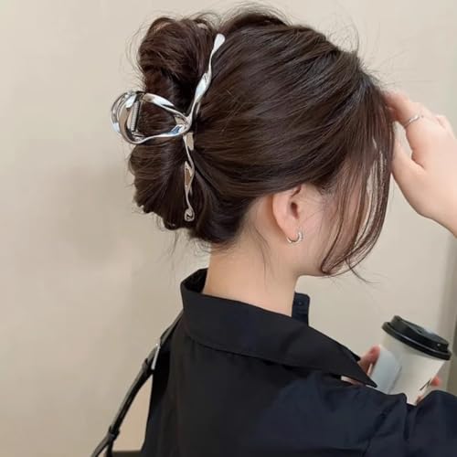 Kit 3 Prendedor Leve de Cabelo Metal Piranha Presilha Dourada Prata Preto Penteado Todos os tipos de