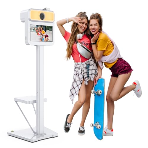 Image of MWE Magic Mirror Photo Booth Touch Screen with Printer and DSLR Camera,Mirror Video Booth with Software APP Remote Control, No Printer (15.6 in)