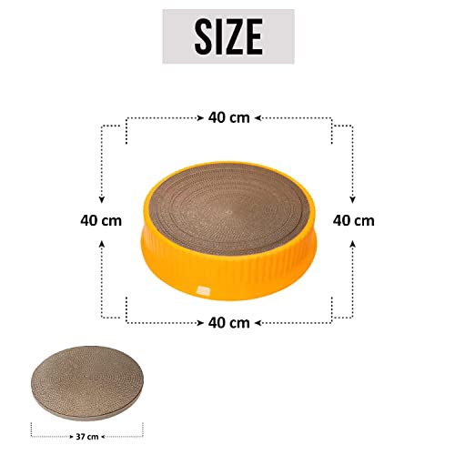 Goofy-Tails-Cat-Scratcher-Lounger-Recycled-Paper-Corrugated-Scratch-Pad-for-Cats-Sunset-Yellow-40-cm-x-40-cm-x-11-cm