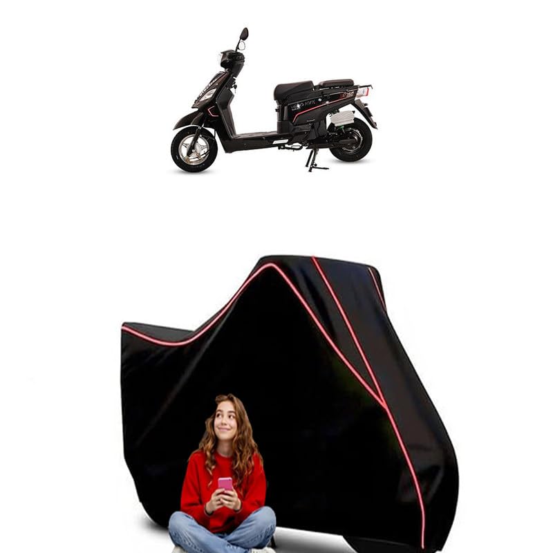 Image of Nyx STD Scooty Bike Cover Water Resistant Outdoor Use Universal Fit Scooters Motorcycles Heavy Duty UV Protection Dust Rain Scratch Resistant Elastic Bottom Black Blue Piping
