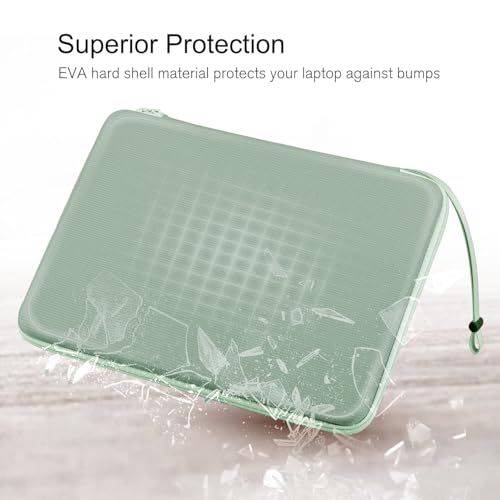 Image of MOCA EVA Hard Laptop Sleeve for 14 inch - 15 inch Laptop MacBook Air 15, HP 15s, Dell Inspiron 15, ASUS Vivobook 15 | Tailored Fit 14.5x10.2 Inch Internal Shockproof Cover (Sage Green)
