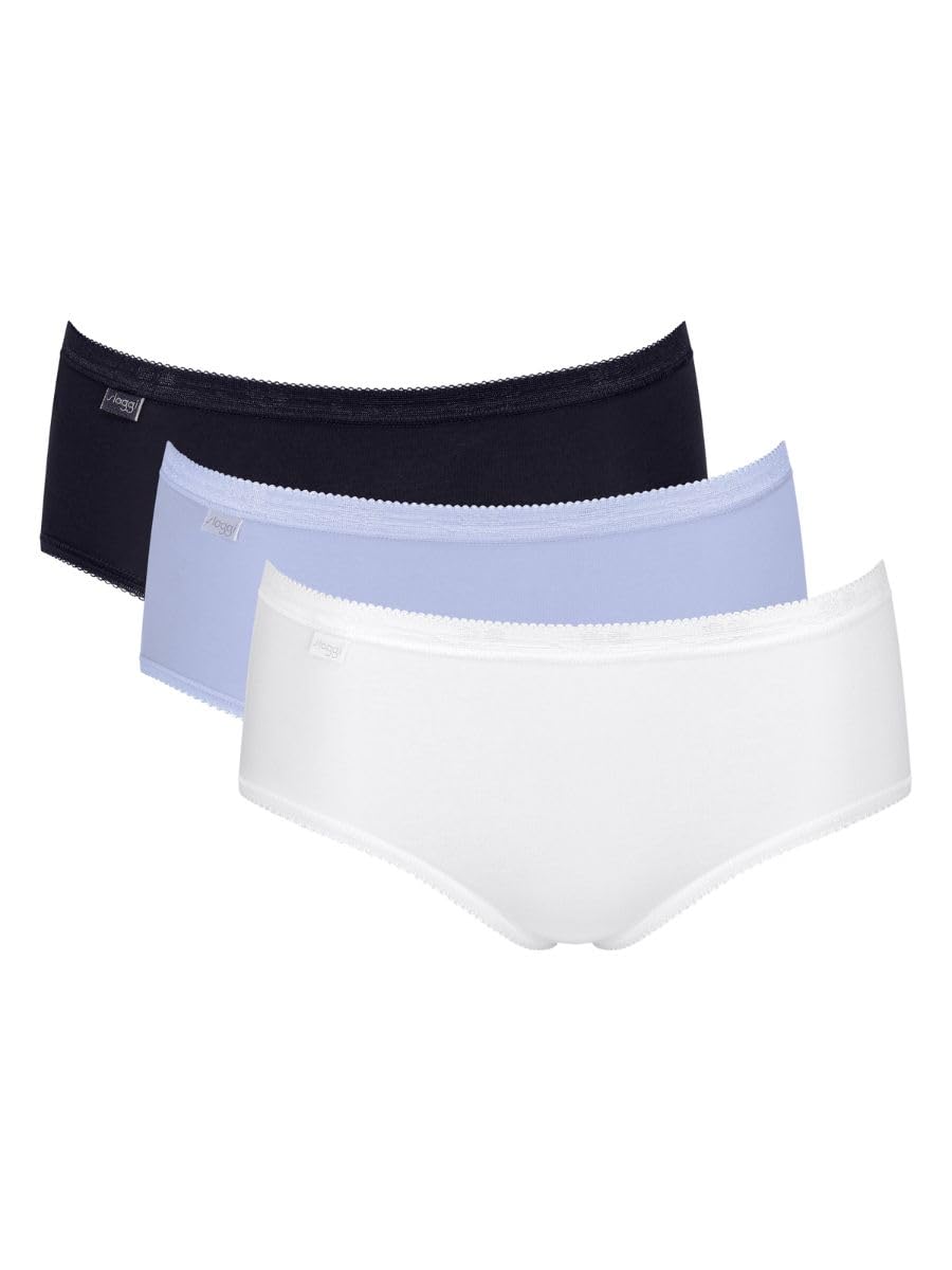 Sloggi Basic Midi 3 Pack Briefs Black/Purple/White Multi L - 14