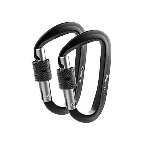 Brotree Mosquet�n 1200 kg con Anillo en D Mosquet�n de Bloqueo para Hamaca, Camping, Senderismo y Pesca en Paquetes de 2 o 4