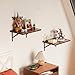 SUPERJARE Wall Mounted Floating Shelves, Set of 2, Wide Display Ledges, Deep, Large Storage Rack for Room/ Kitchen/ Office - Cherry Walnut,11.8