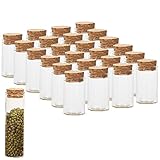 Tansoole 24pcs 30ml Glasröhrchen mit Korkstopfen 30x70mm für wissenschaftliche Experimente,Pflanzenvermehrung,Süßigkeitenaufbewahrung