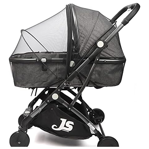 Foenguy Moskitonetz Kinderwagen Universal Insektenschutz für Kinderwagen mit Praktisch Doppelten Reißverschluss luftiger Kinderwagen Insketenschutz passt für Kinderwagen/Bett oder Autositz (Schwarz) Cover