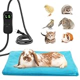 ANPHSIN Pet Heating Pad for Small Animal - Fire Retardant Heated Pad with Overload Protection Anti Chew Cord for Puppy Kittens Chicks Rabbits Ferrets Hedgehogs Outdoor Indoor 15.7 x 12 Inches