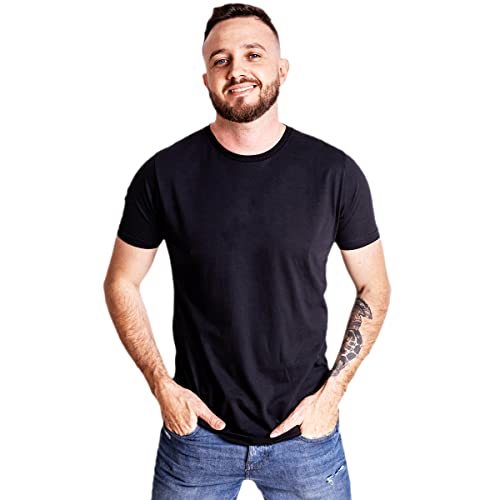 Kit 5 Camisetas Masculinas Slim Fit Básicas Algodão Premium (Bordo, Preta, Cinza, Branca, Marinho, G