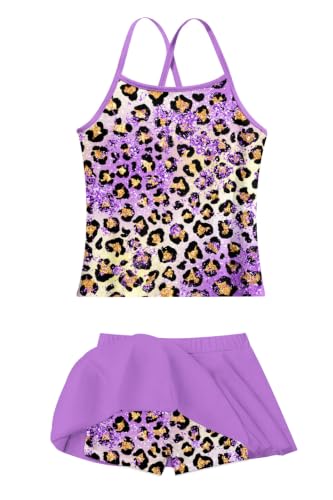 Image of Girls Tankini Swimsuit Two Piece Bathing Suit with Adjustable Strap 3-13 Years