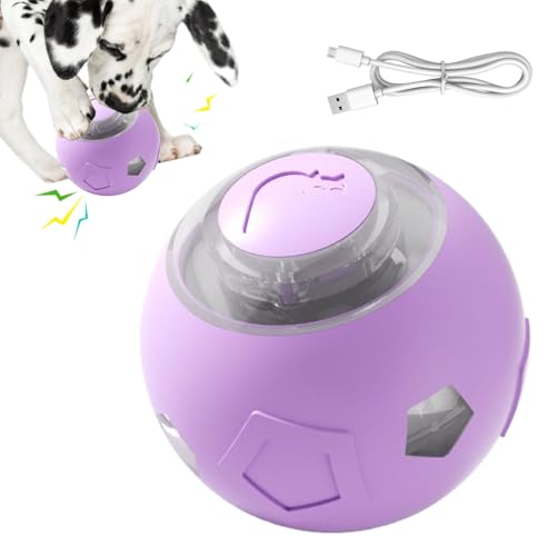 犬用移動ボール - インタラクティブな猫用ローリングおもちゃ 犬用スマート充電式ペット用品 LEDライト付き 猫のエンリッチメントトイ ペットの退屈解消に最適 - スマートパピーゲーム LEDライト付き 猫用エンリッチメントトイ 小型中型大型犬向け運動退屈