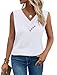 Sampeel White Tank Top Woman Summer Casual Loose Spring V Neck Button Down Tops Sleeveless Summer Outfits Beach Vacation Outfits Fashion 2026 M