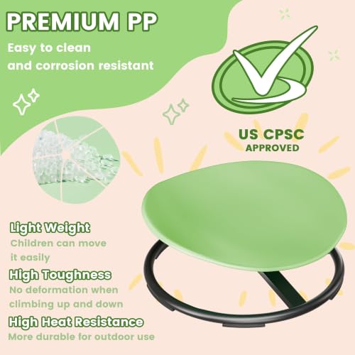 Image of Pterying 21 inch L x 19 inch W Large Size Spinning Chair for Autistic Kids, Ages 3+ | Autism Sensory Products, Sensory Toys Gifts for Kids with Autism & ADHD, Training Body Coordination, Light Green
