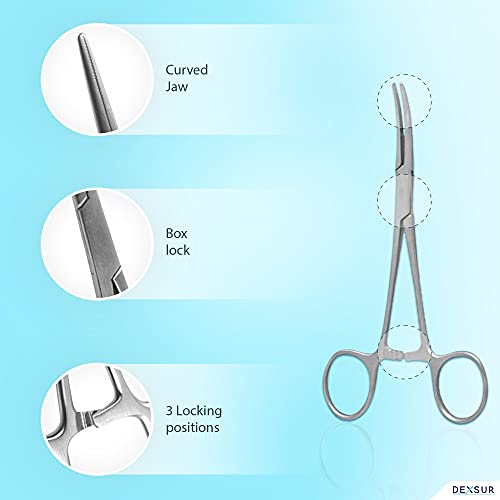 Dexsur DS01KELCUR015 Precision Kelly Hemostat Forceps Locking Tweezers Clamp thumb #4