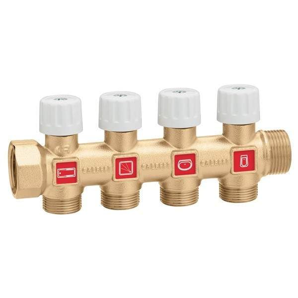 'Caleffi – Colector complanare fundido monobloque. Casquillo Color 1; N. derivazioni Color 10 + 10 Derivación Color 23 p.1,5 M