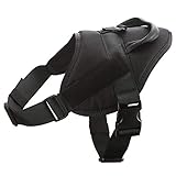 Yisibo Tactical K9 Dog Harness Vest Nylon Adjustable Service Patrol Training Dog Vest with Handle for Small Large Dog Black L