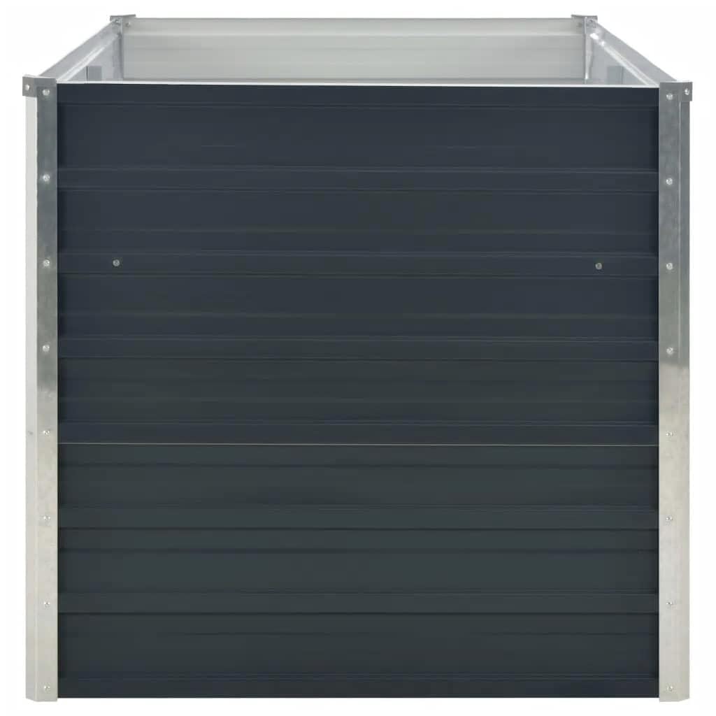 Jardinière surélevée anthracite 160 x 80 x 77 cm en acier galvanisé pour jardin, balcon, terrasse – Jardinière de jardin robuste et durable avec bords de sécurité, grand espace de